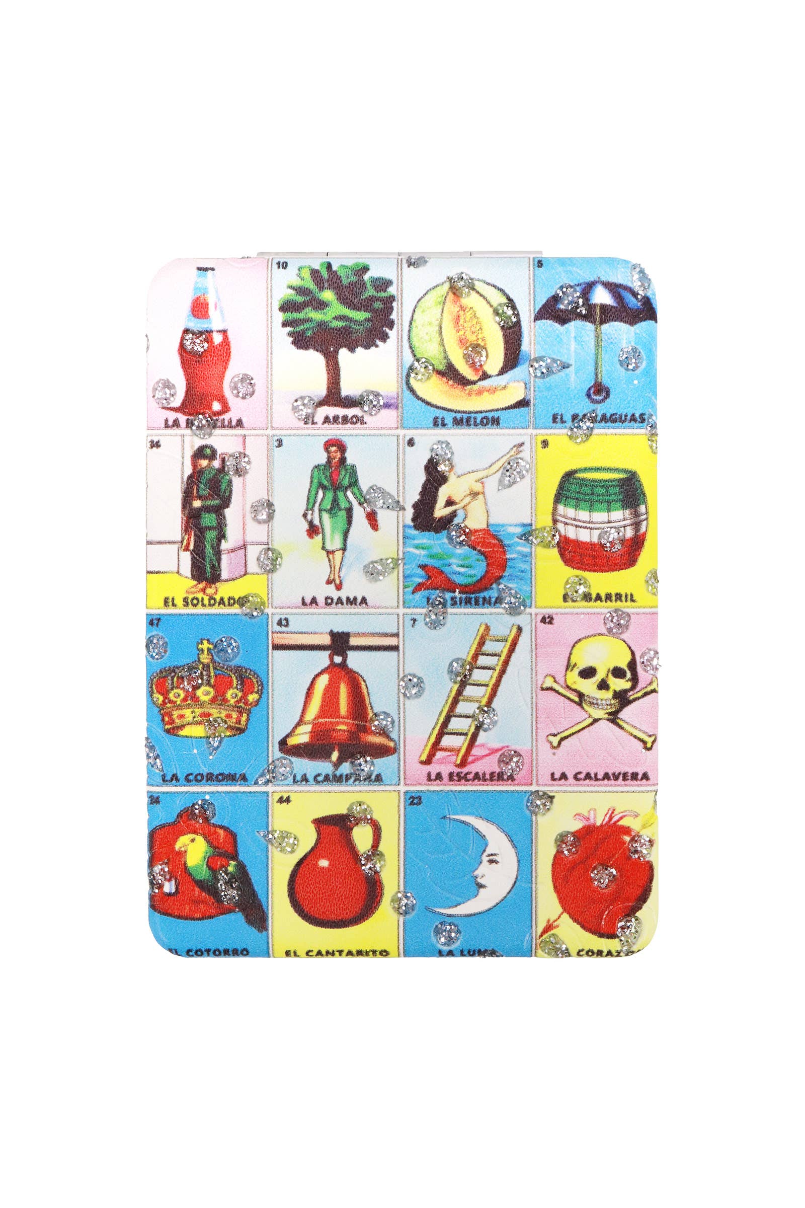 SURTIDO Espejo Compacto con Purpurina de La Lotería Makeup de venta al por mayor en Faire7