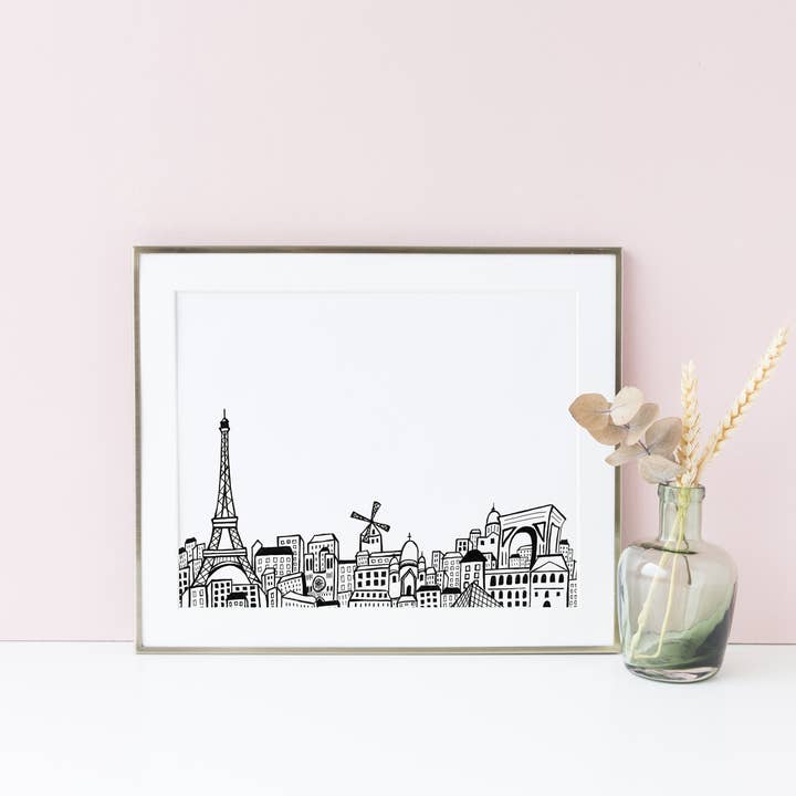 Impression d'art Skyline de Paris pour la vente par Pineapple Street Designs