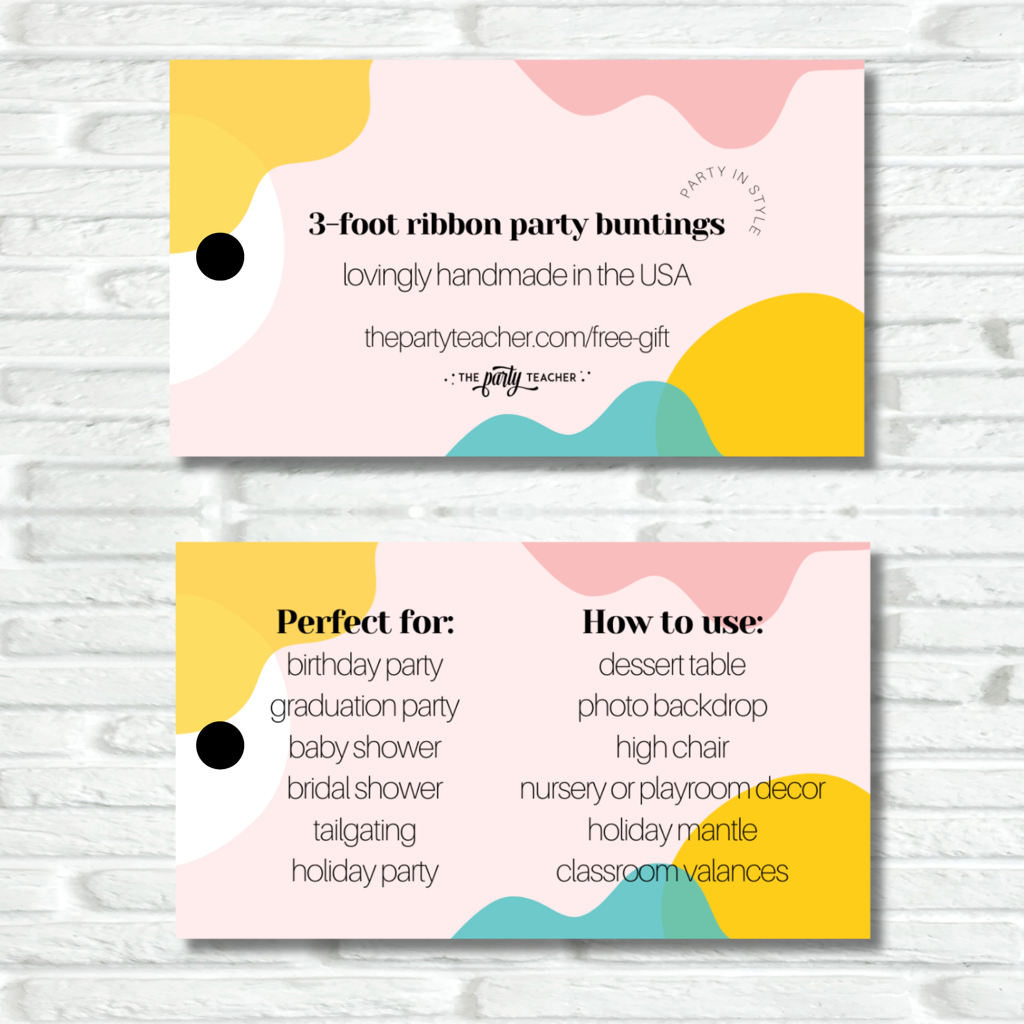 The Party Teacher - Wholesale Bunting/Garland - Primary Colors Ribbon Bunting12