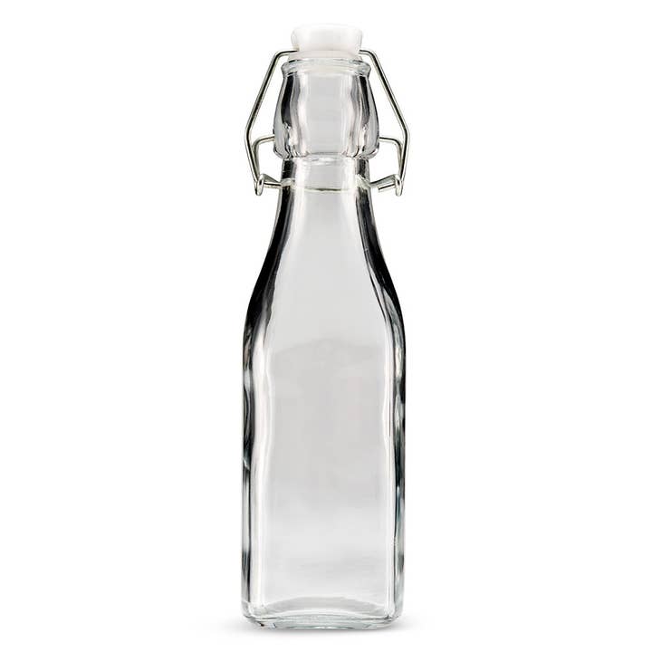 Weddingstar Inc. - Wholesale Party Favor - Swing Top Glass Square Bottle - 8 1/2oz (250ml) (6)