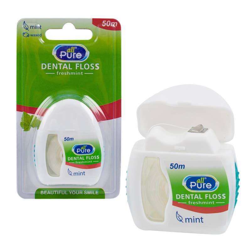 Deluxe Import Trading - Wholesale Floss - Waxed Dental Floss- Mint- 50m0