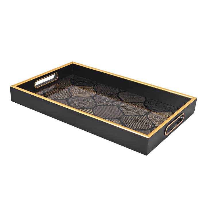 SINT - Wholesale Serving Tray - Vintage Rectangle Serving Tray with Handles- Pack of 28