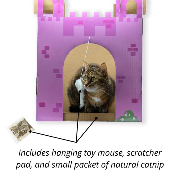 Midlee Designs - Wholesale Pet Scratcher - Cat - Midlee Pink Castle Cat Scratcher House