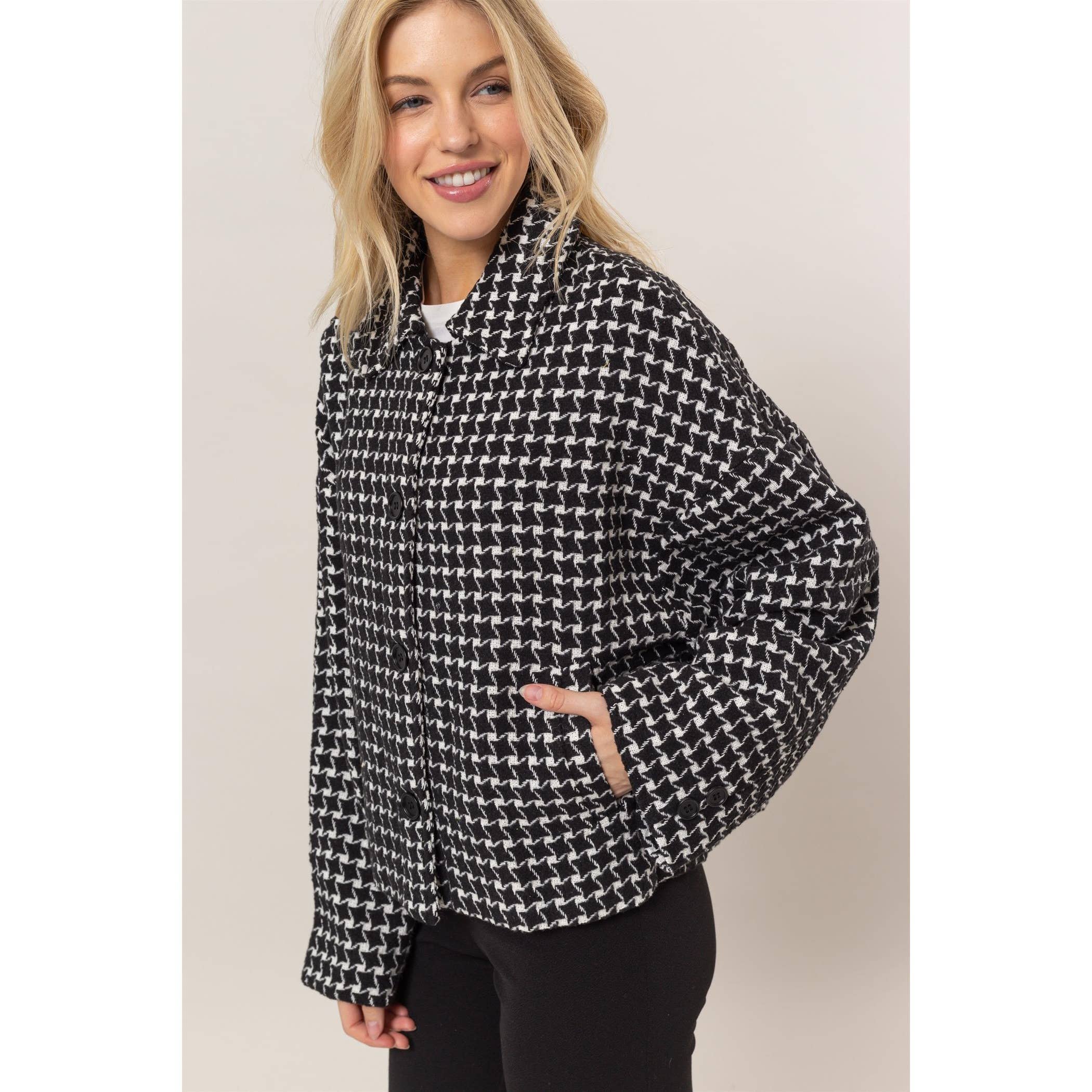 HYFVE - Vendita all'ingrosso Cappotto - Donna - Giacca oversize a quadri in tweed8