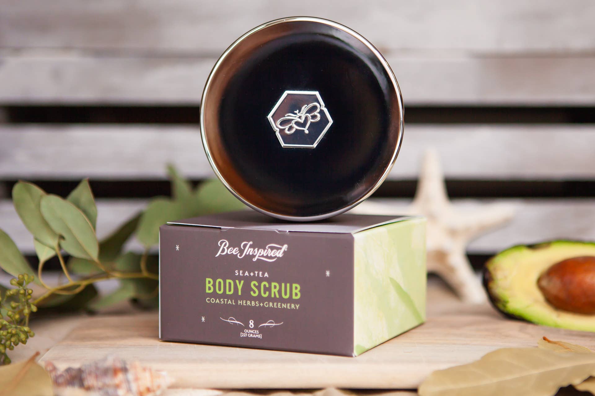 Bee Inspired - Wholesale Body Scrub/Exfoliant - Sea + Tea Body Scrub | 8oz Coastal Herbs Body Scrub7