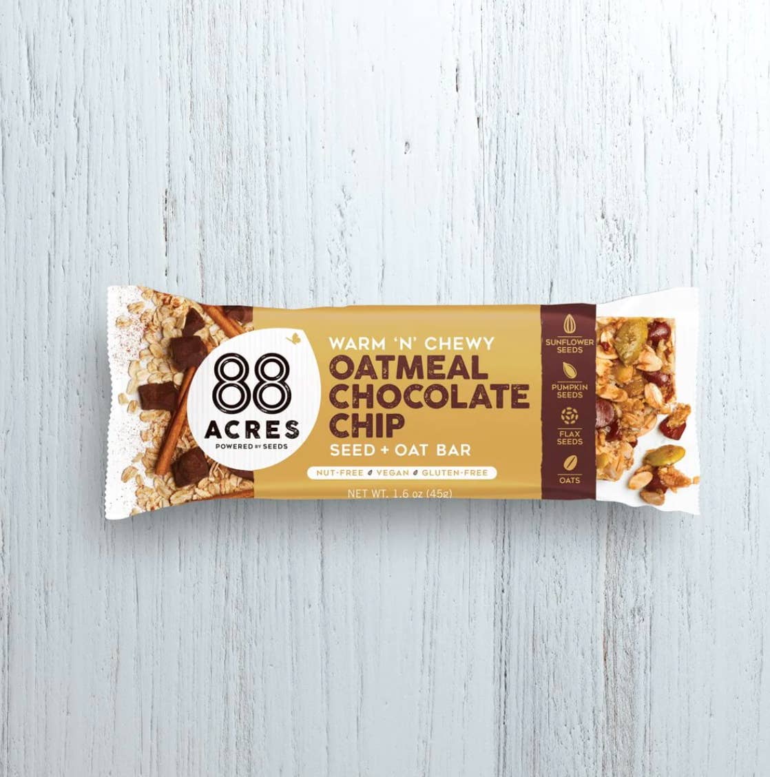 88 Acres - Wholesale Snack Bar - Oatmeal Chocolate Chip Seed + Oat Bar