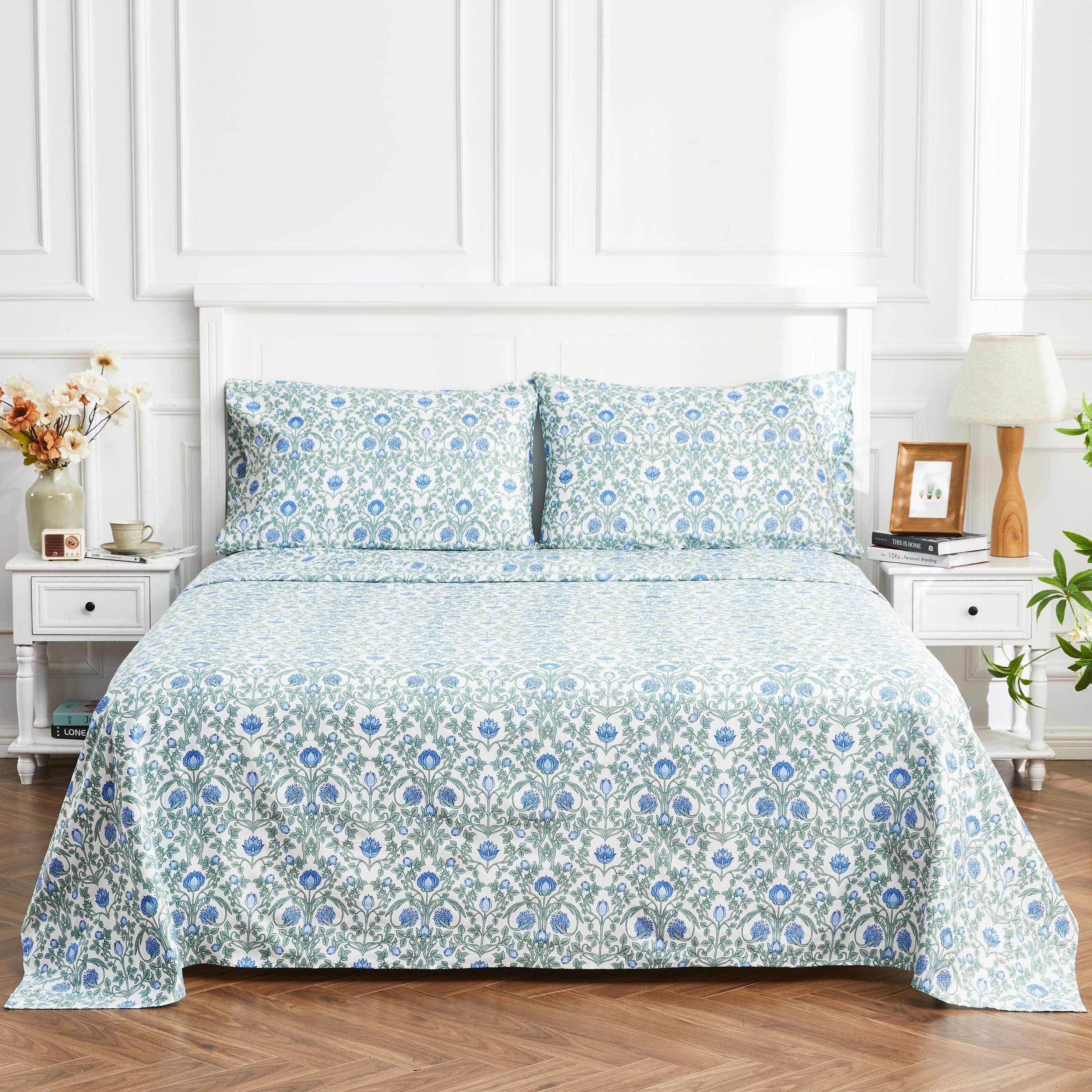 Mélange Home - Wholesale Sheet Set - Arts & Crafts Floral Printed Cotton Sheet Set2