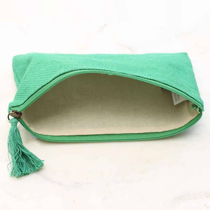 The Royal Standard - Wholesale Makeup/Cosmetic Bag - Jute Cosmetic Bag Kelly 10x6