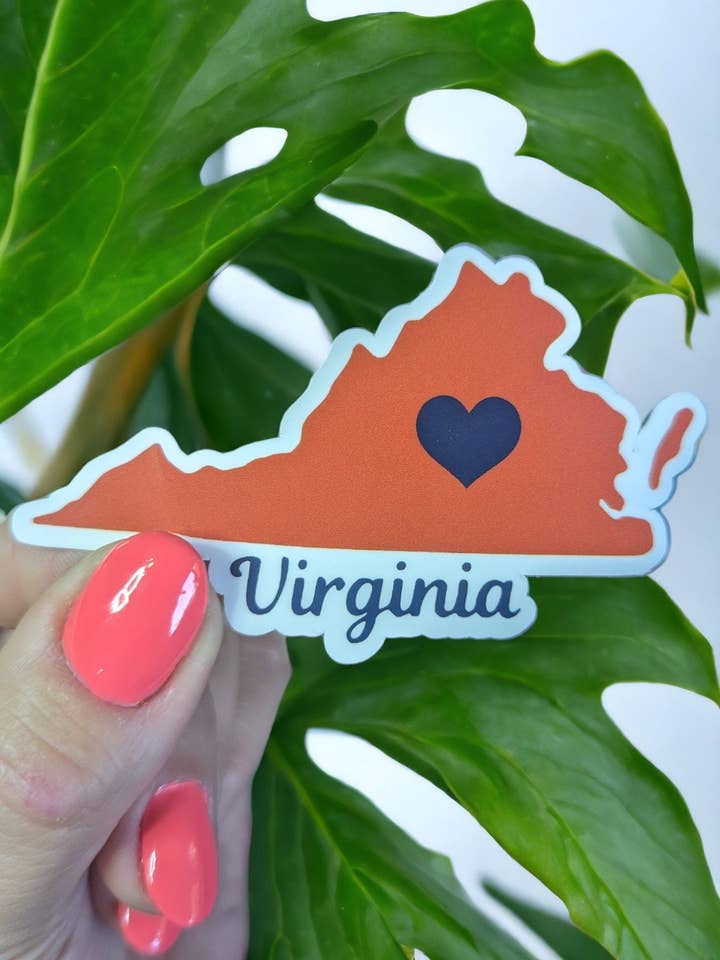 Virginia Uva Wahoo Weatherproof Vinyl State Decal 3.25 for wholesale by Christina-Jane Norquay Art