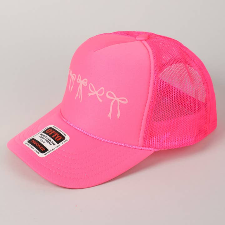 Fashion City - Wholesale Trucker hat – Women’s - Variety Ribbon Bow Design Foam Trucker Hat11