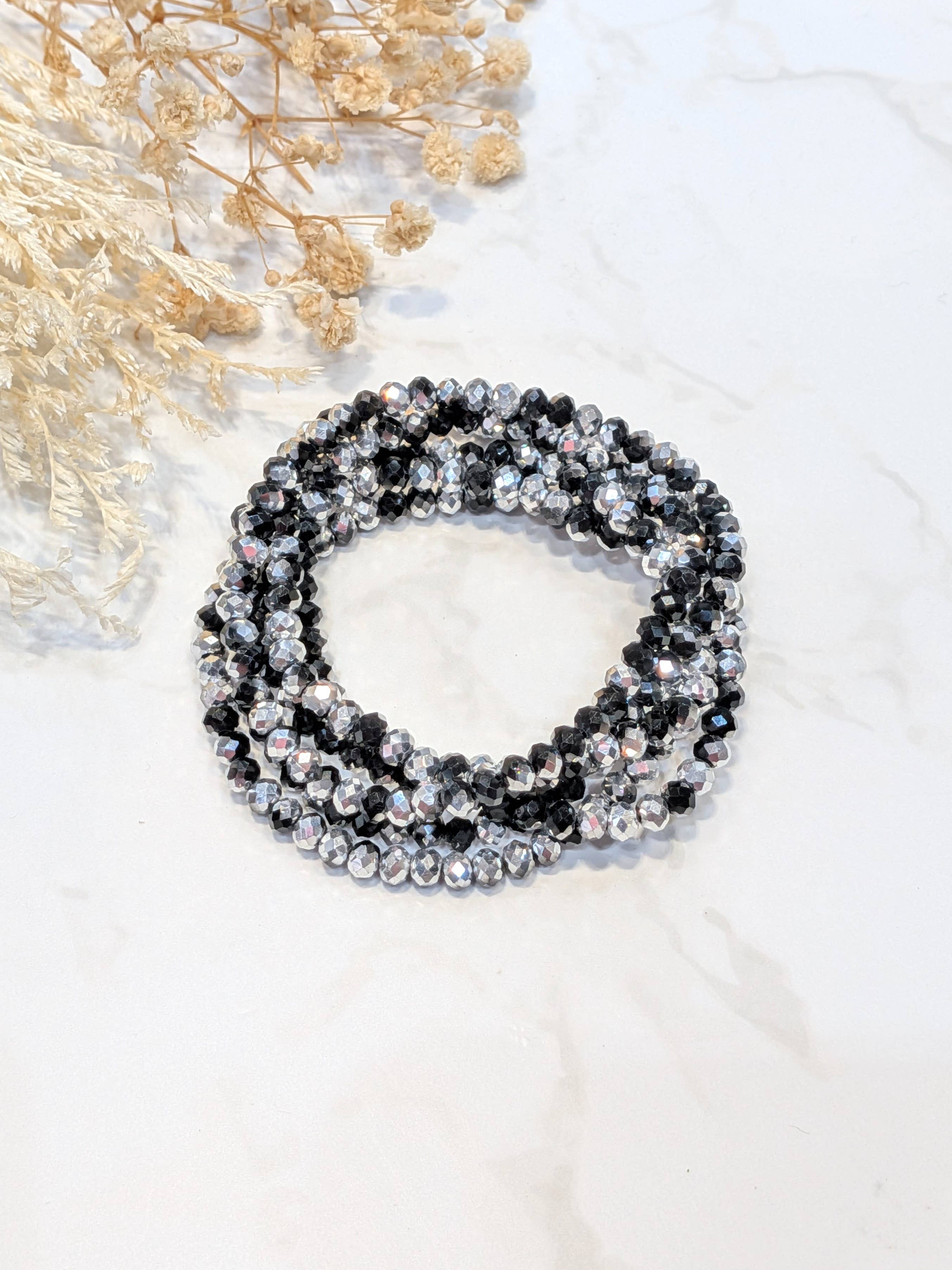 LOLO & YAYA - Vente Bracelets maillon et chaîne - Bracelet élastique Crystal opaque multi tours1