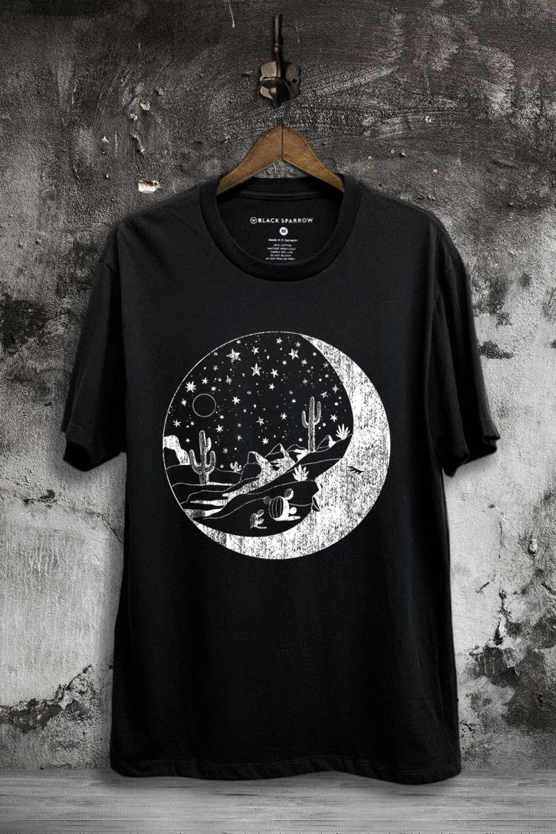 Lotus Fashion Collection – wholesale T-shirts med screentryck – Dam – Moon Graphic Top0