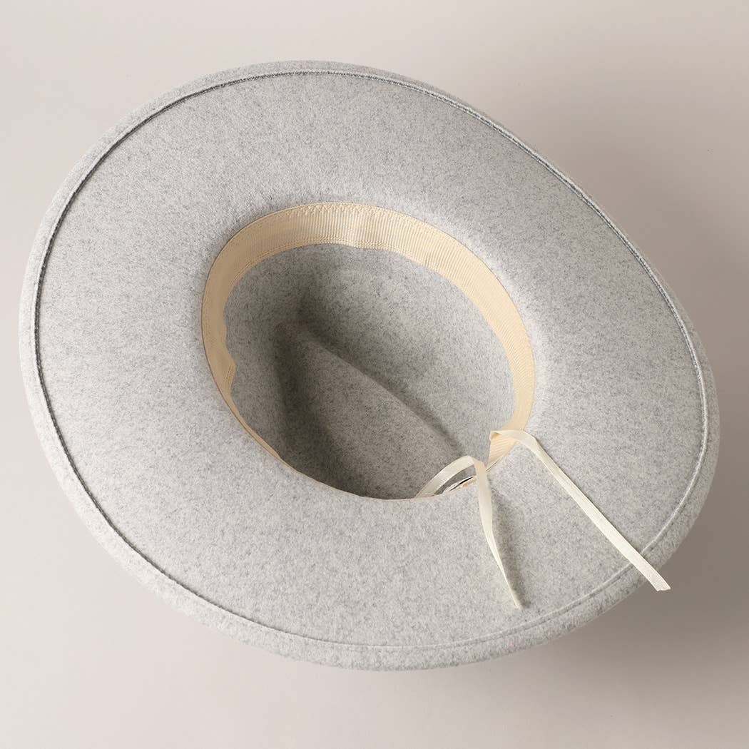 Fashion City - Wholesale Fedora - Dames - Vilten fedora panamahat met pareldetails10