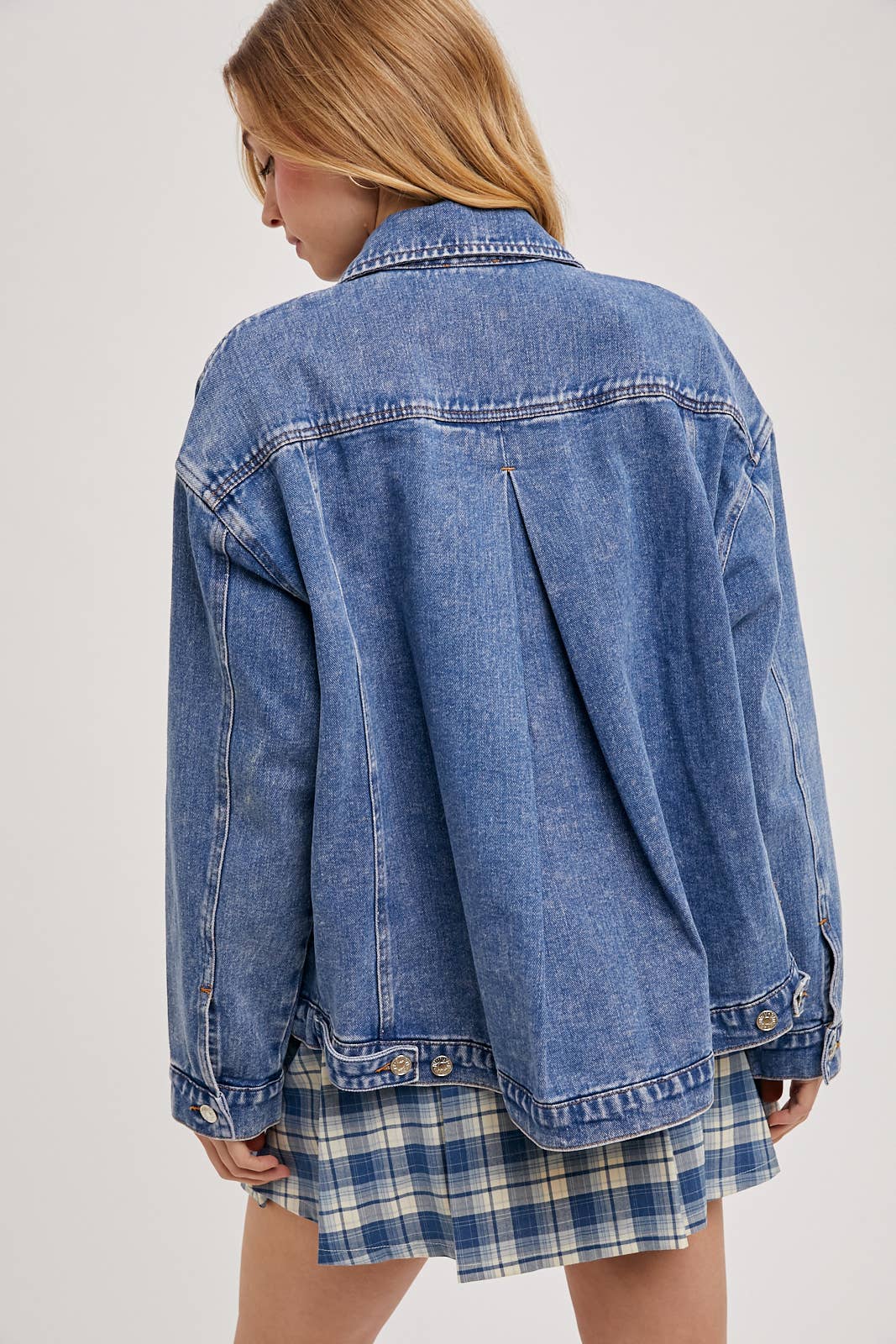 Bluivy - Venta al por mayor Cazadora vaquera - Mujer - Chaqueta oversized de mezclilla con botones47