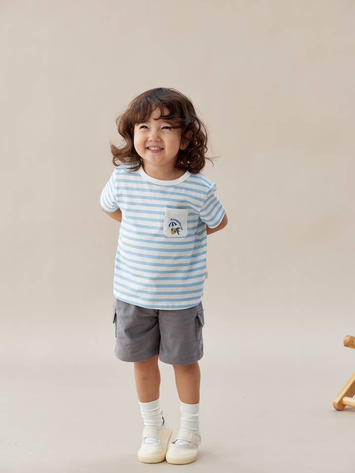 Norsu Organic - Wholesale Shorts - Kids - Toddler Cargo Shorts-Light Grey