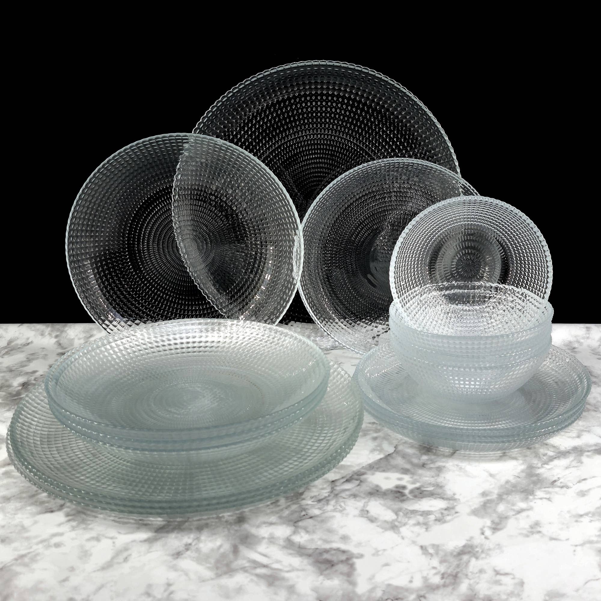 RED POMEGRANATE COLLECTION - Wholesale Dinnerware Set - RAMART Studio Glass HELIOS 16pc Dinnerware Set1