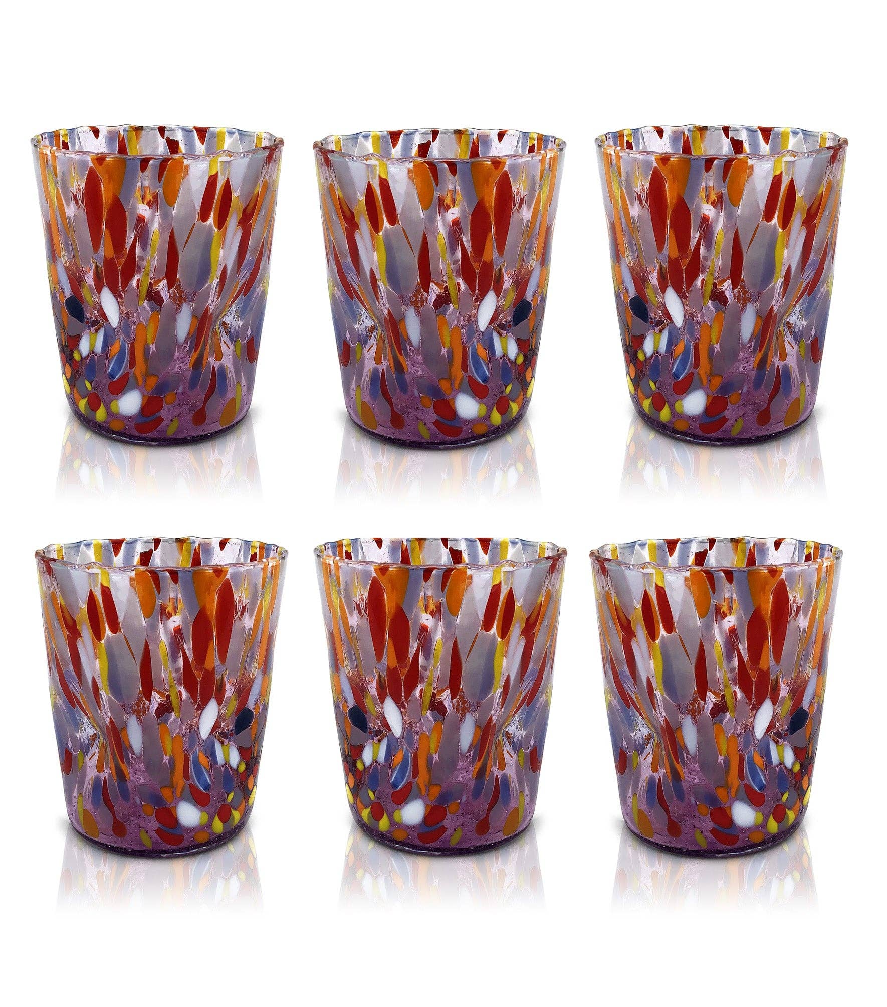 Mazzega Art & Design – wholesale Dricksglas och koppar – Färgade glas, ”The Colors of Murano” tumlar, modell Classic6