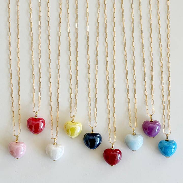 Landon Heart Necklaces, Color for wholesale by Jeny Baker Designs