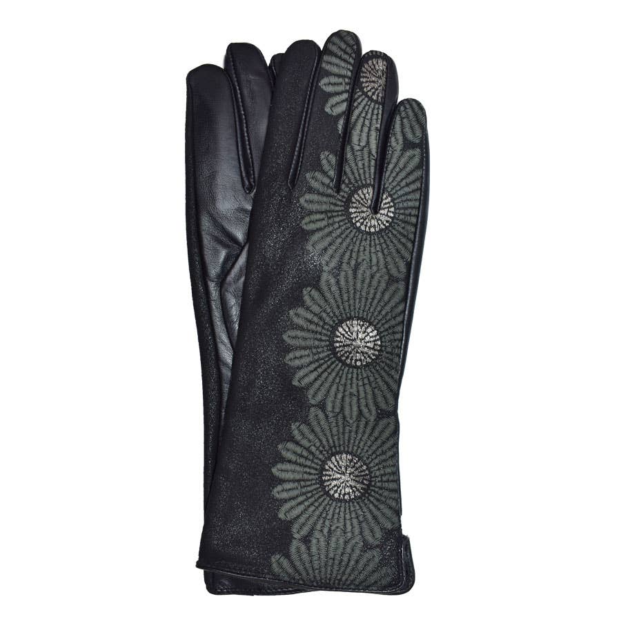 Dupatta Designs - Wholesale Gloves - Women's - Nicholson Floral Leather Gloves O/S MED3