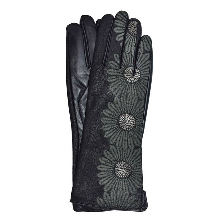 Dupatta Designs - Wholesale Gloves - Women's - Nicholson Floral Leather Gloves O/S MED3