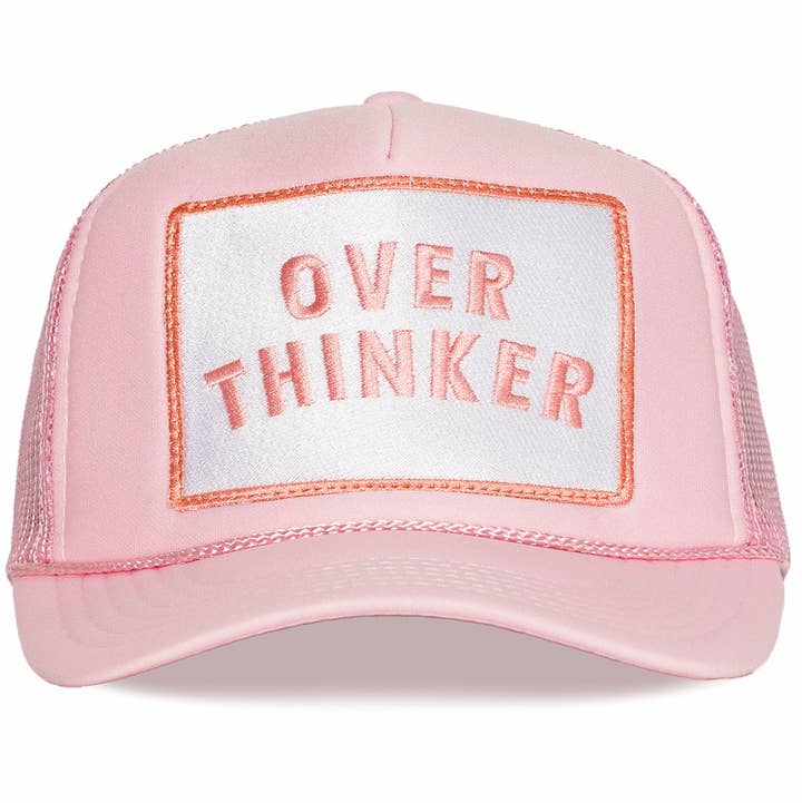 Overthinker Trucker Hat in Soft Pink for wholesale on Faire0