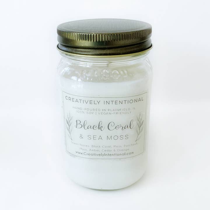 Sort Koraller & Hav Mos Soy Stearinlys for engroshandel hos Creatively Intentional Candle Co.