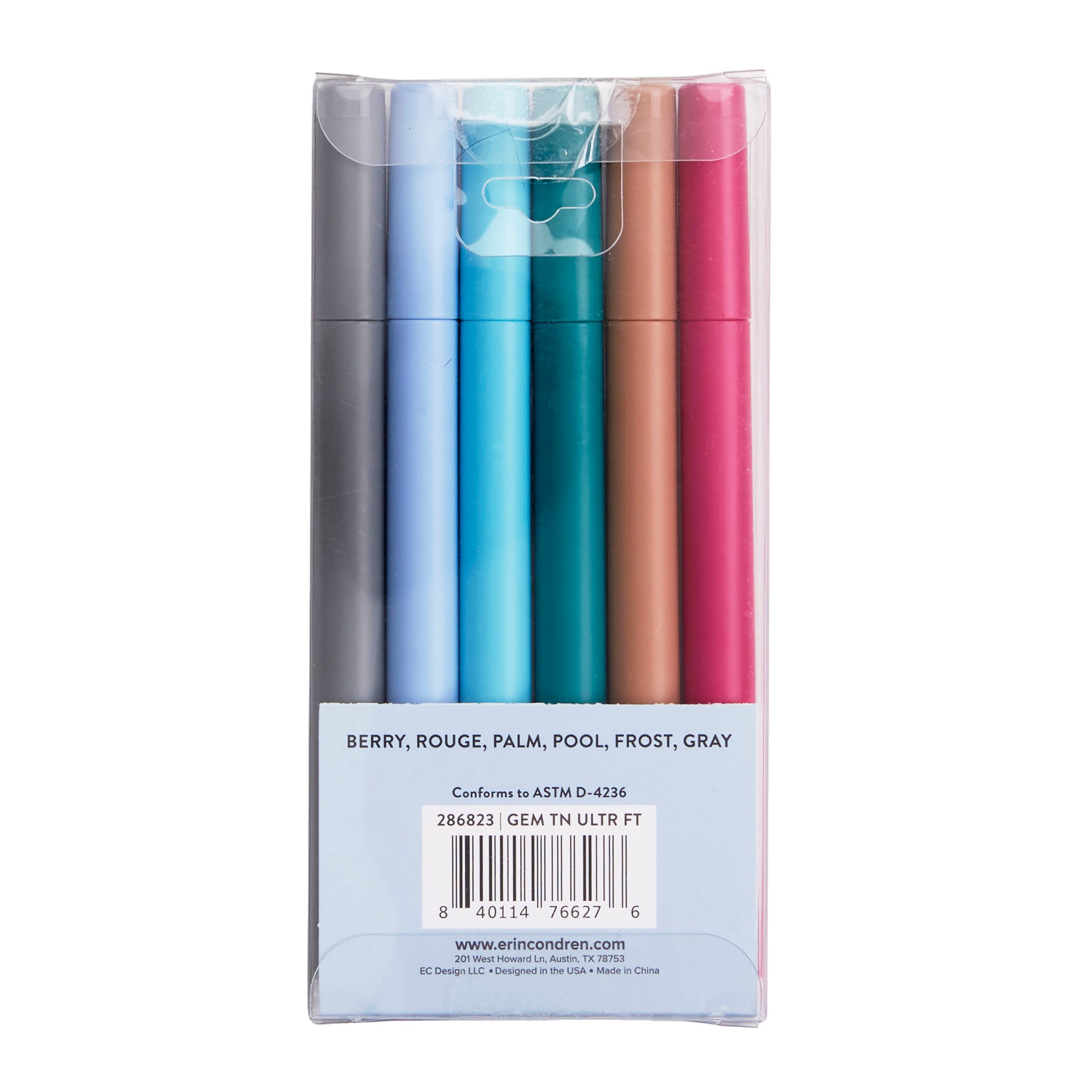 Erin Condren Design - Wholesale Marker - Gem Tone Ultra Fine-Tip 6-pack6