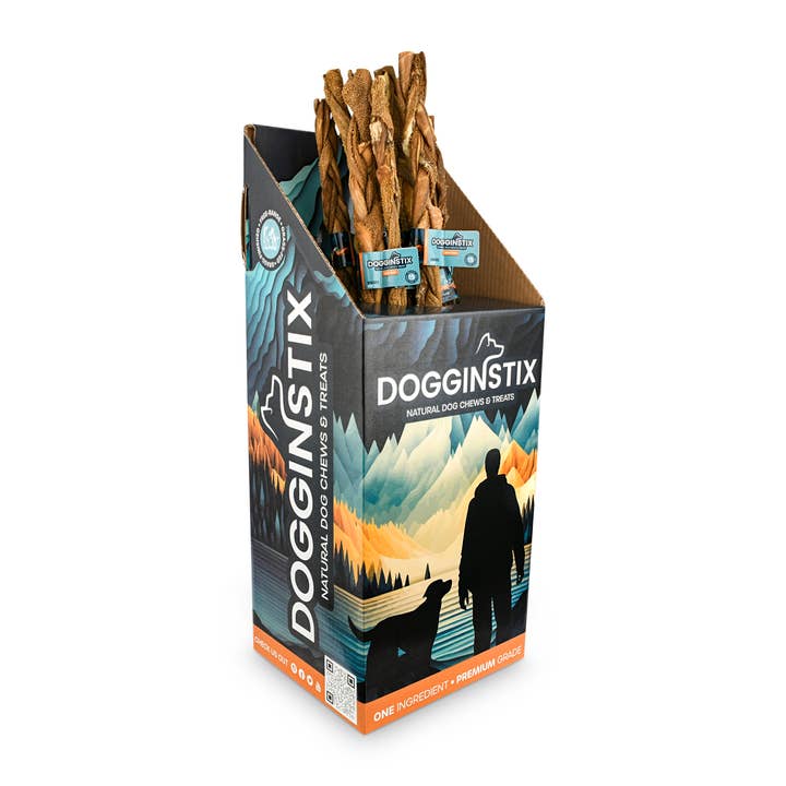 24" Braided Beef Tripe Sticks for wholesale by Dogginstix