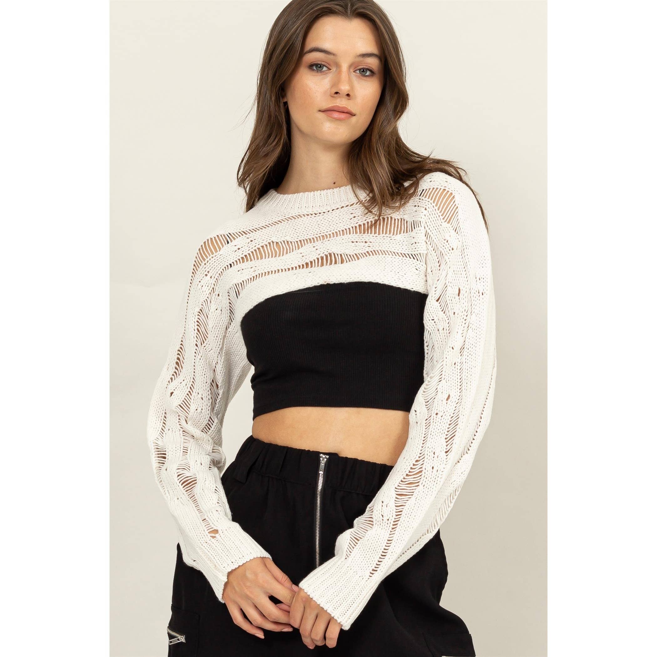 HYFVE - Wholesale Knit Sweater - Women's - Open Knit Shrug Sweater17