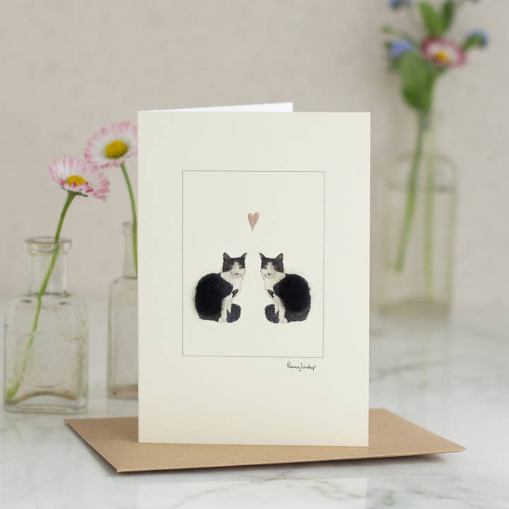 Cats in Love Card | Anniversary Card | Wedding | Engagement for wholesale by Papersheep UK