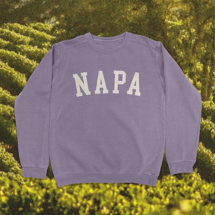 Napa Vintage Washed Collegiate Crewneck for wholesale by Island View Outfitters
