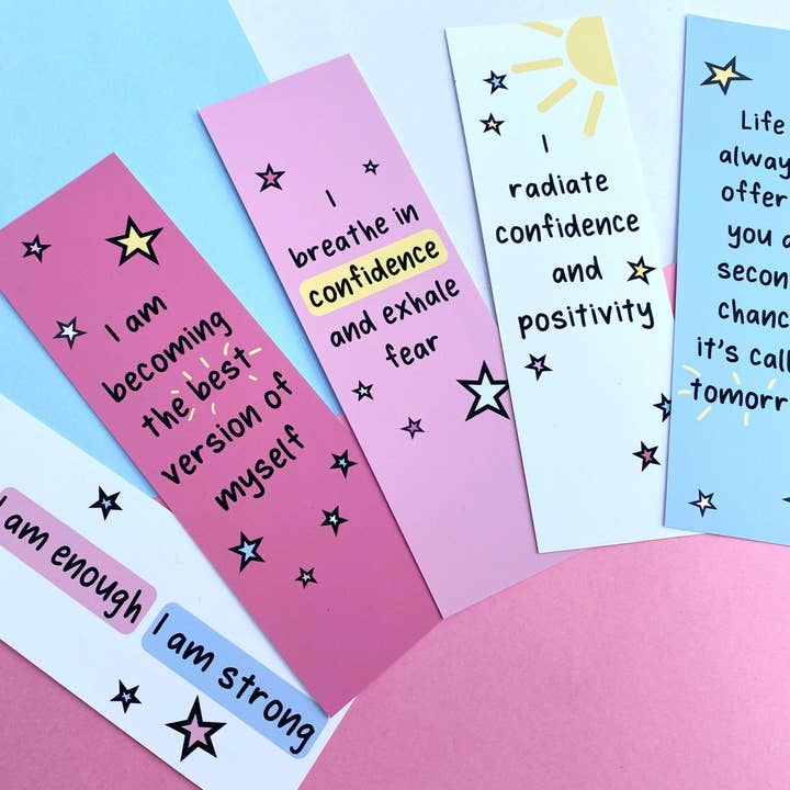 Pack of 5 Bookmarks | Affirmation bookmarks for wholesale by The Happy Company