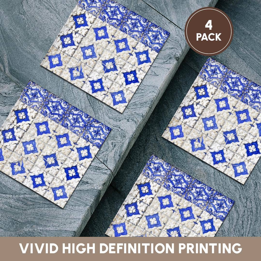 3dRose - Wholesale Koffiemok - 3dRose, Portugal, Porto, Handgeschilderde keramische tegels versieren gebouw. 2, Onderzetter5