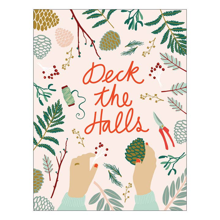 Wreath Making Holiday Card for wholesale by Studio Eleven Papers