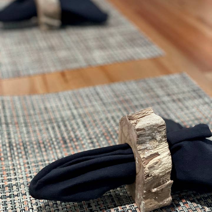 Zeckos - Wholesale Napkin ring - Set of 8 Handcrafted Natural Acacia Wood Slice Napkin Rings7