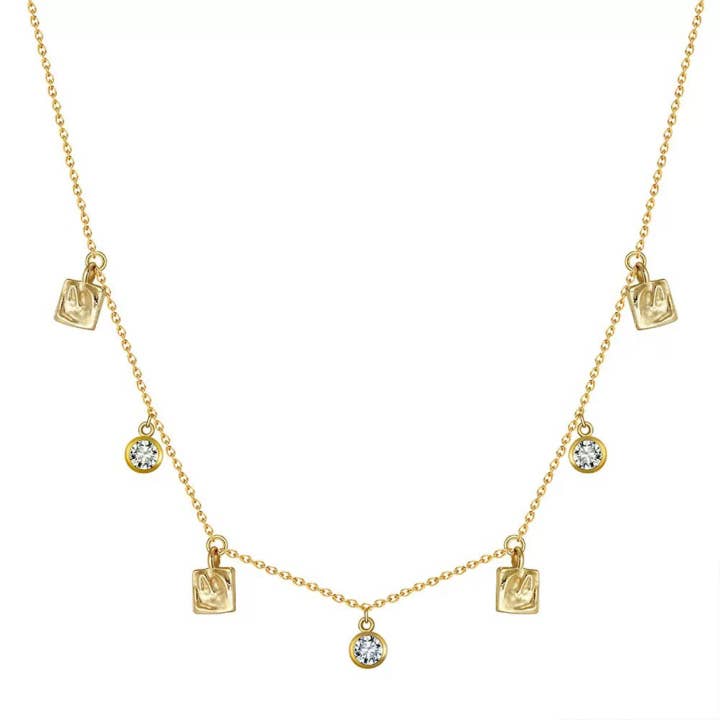 Sparkle Charms – Gold & Silver Cubic Zirconia Necklace for wholesale by Starlight Jewelry
