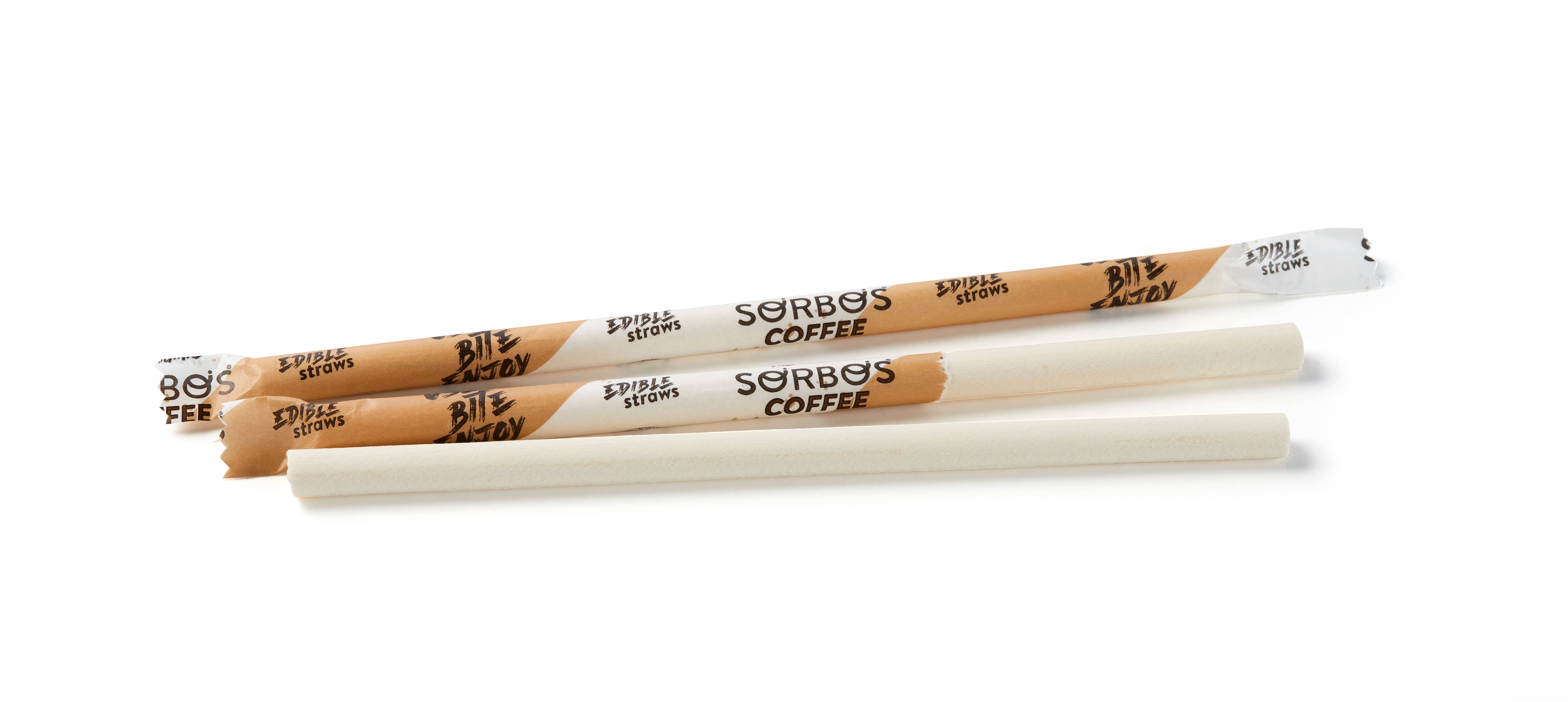 SORBOS Edible Straws - Wholesale Drinking Straw - SORBOS Coffee Flavour Edible Straws - Case of 2001
