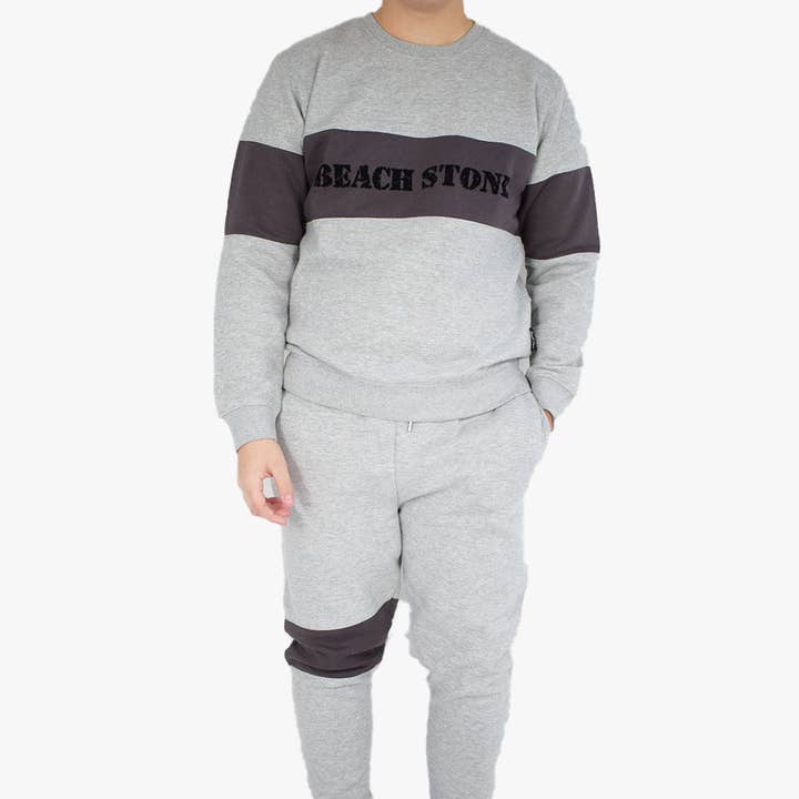 Mens Colour Block Tracksuit With Printed Logo for wholesale by Beach Stone