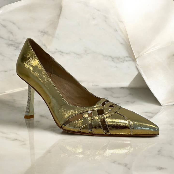 DECOLLETè CRYSTAL BAGUETTE ORO 557LLB 669 per la vendita all'ingrosso da parte di BOTTEGA SMERALDA