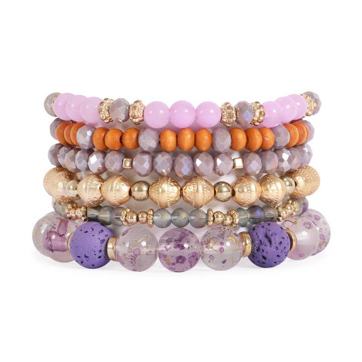 CHARM MIX BEADS MULTILAYER STRETCH BRACELET for wholesale by Love and Repeat