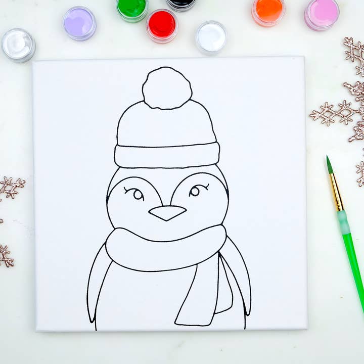 Canvas Painting Kit - Penguin for wholesale by Twirling Bird Creative