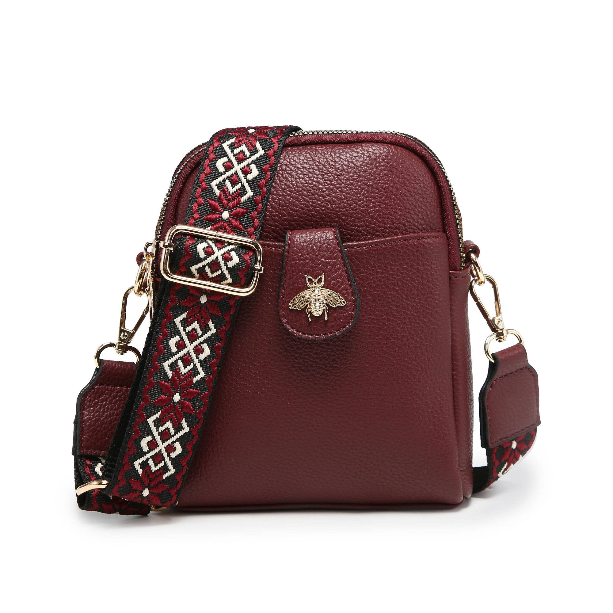 Papaya Fashion Ltd – wholesale Axelväska - Dam – B23001 Bee Cross Body Handväska med dubbla dragkedjefack upptill13