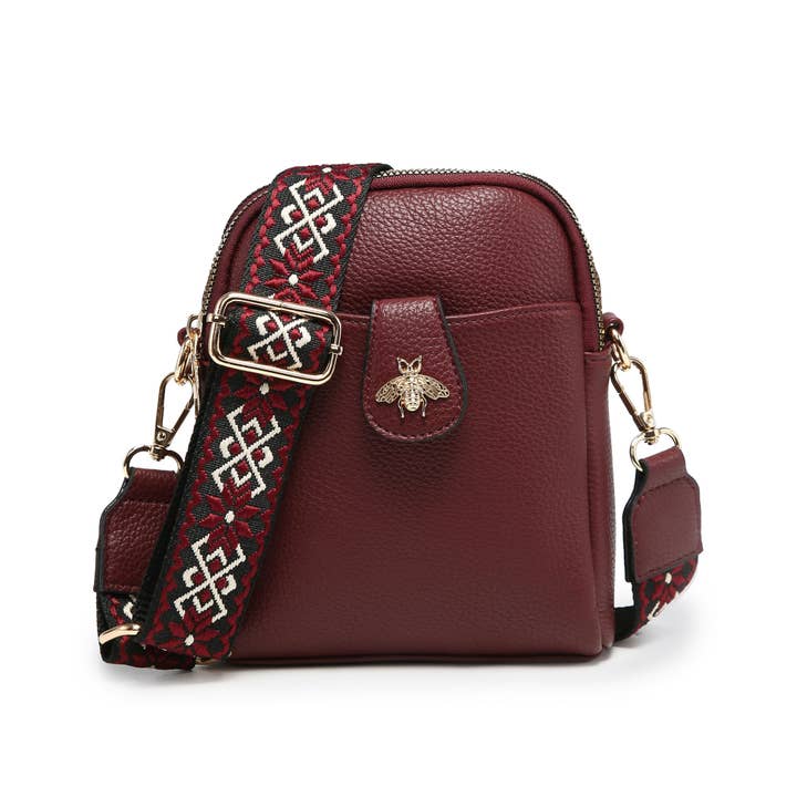 Papaya Fashion Ltd - Wholesale Crossbody Bag - Women's - B23001 Bee Cross Body Handbag with double zip top sections15