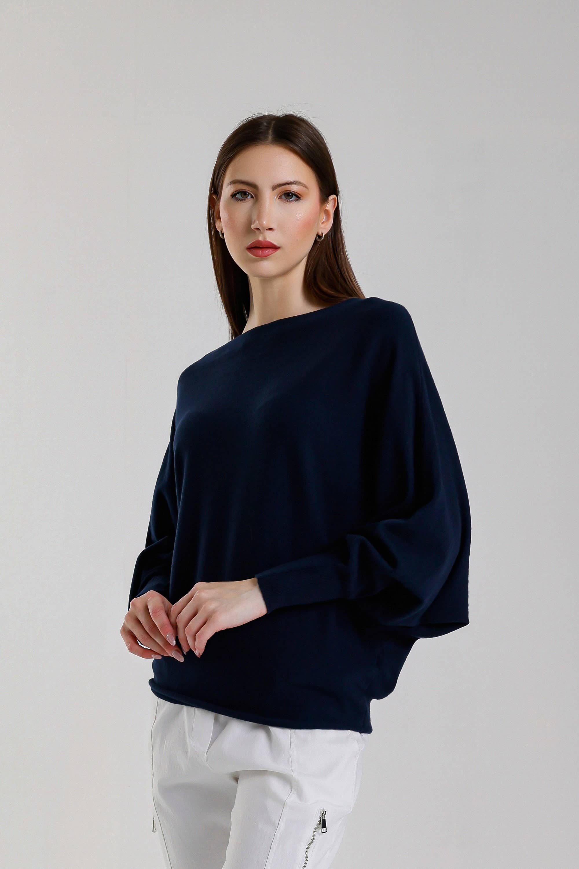 TINA Stephens Italy/Tees By Tina – Engroshandel Pullover - Dame – Mylah seriøst blød batwing sweater (BLS413)14