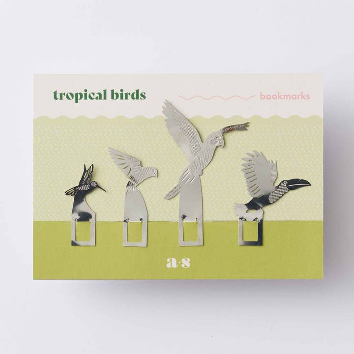 Another Studio UK - Wholesale Bookmark - Bookmark Set - Tropical Birds, Metal Page Markers0