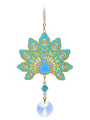 Gekaarde Crystal Dreams Pauw - Blauwgroen voor wholesale door Wild Things Gifts Ltd