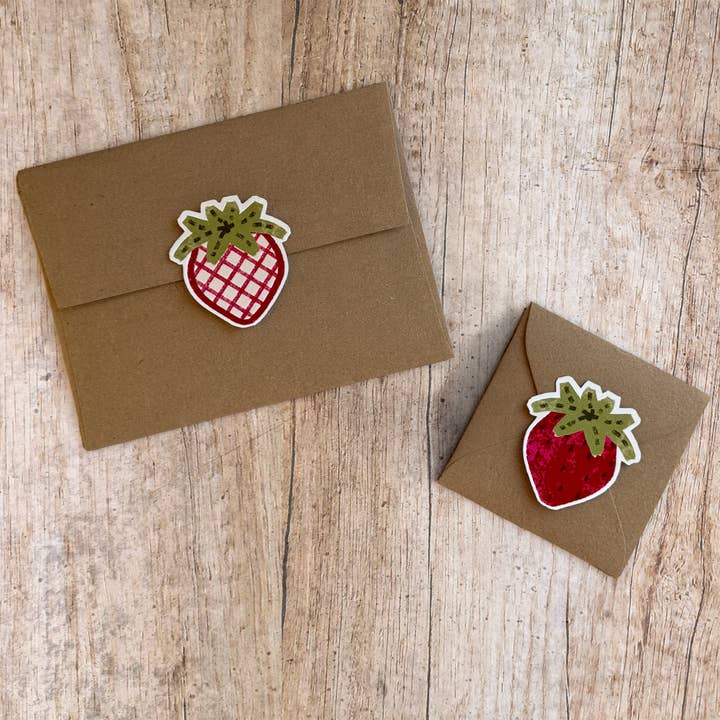 Slow Notes - Wholesale Sticker - Strawberry Patch Stickers (12 Pack) | Matte Paper Die Cut