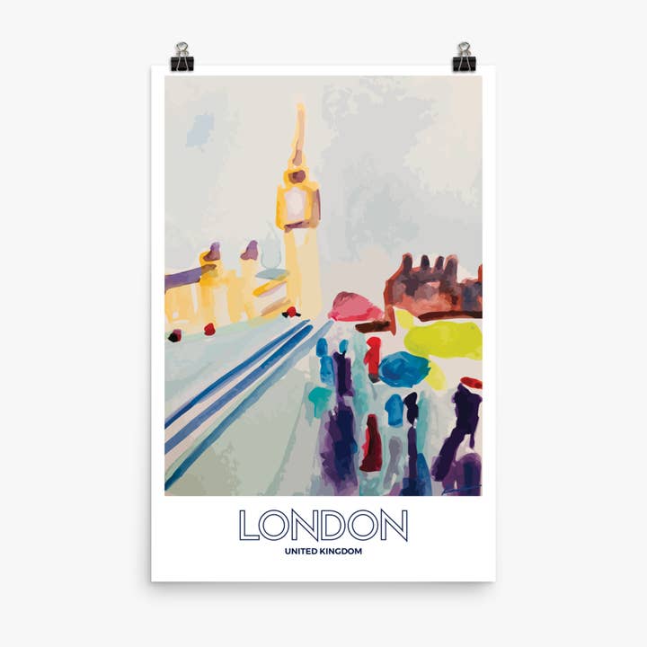 Londres dans un après-midi pluvieux pour la vente par Kim Lyon Design