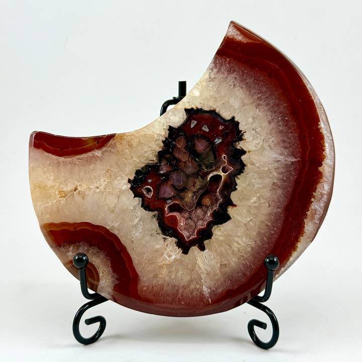 Grande Luna di Druzy di Corniola con Supporto / Sardonice per la vendita all'ingrosso da parte di Liv Rocks