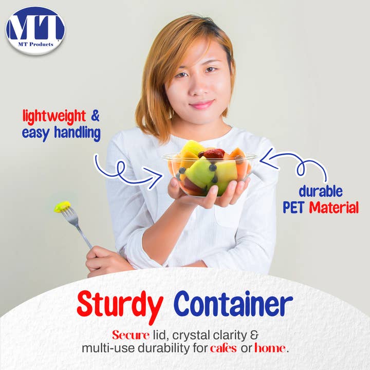 MT Products - Wholesale Food Storage Container - MT Products Clear Plastic Salad Container 32 oz4